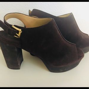 Michael Kors platform suede slingback heel